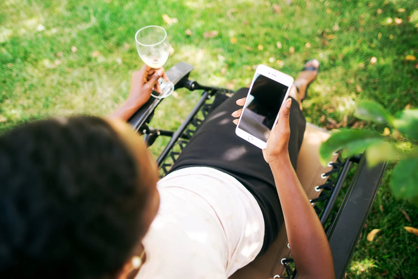A person connecting by phone outdoors